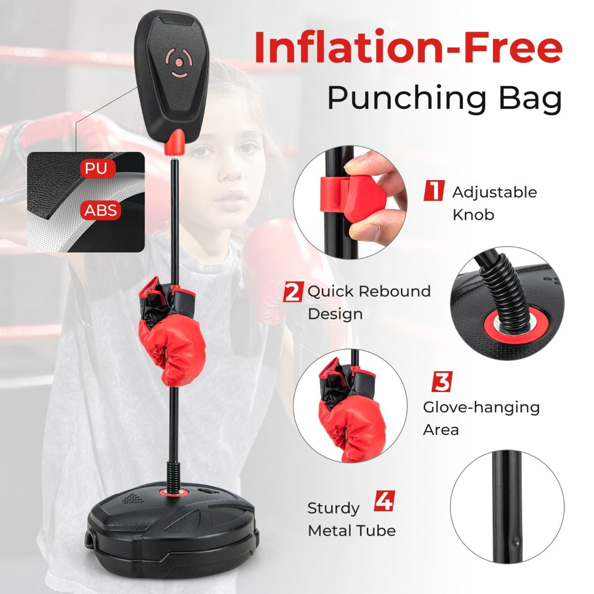 Inflation-Free Boxing Set with Gloves & Bag