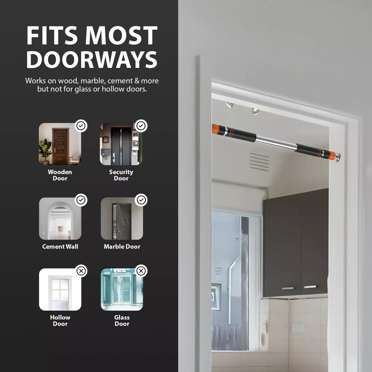 Adjustable Doorway Pull-Up Bar for Home Workouts