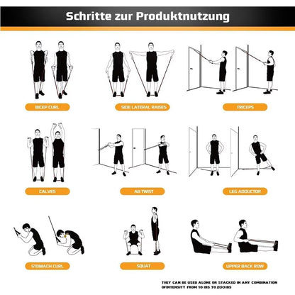 Tension Pull Rope Resistance Bands Set