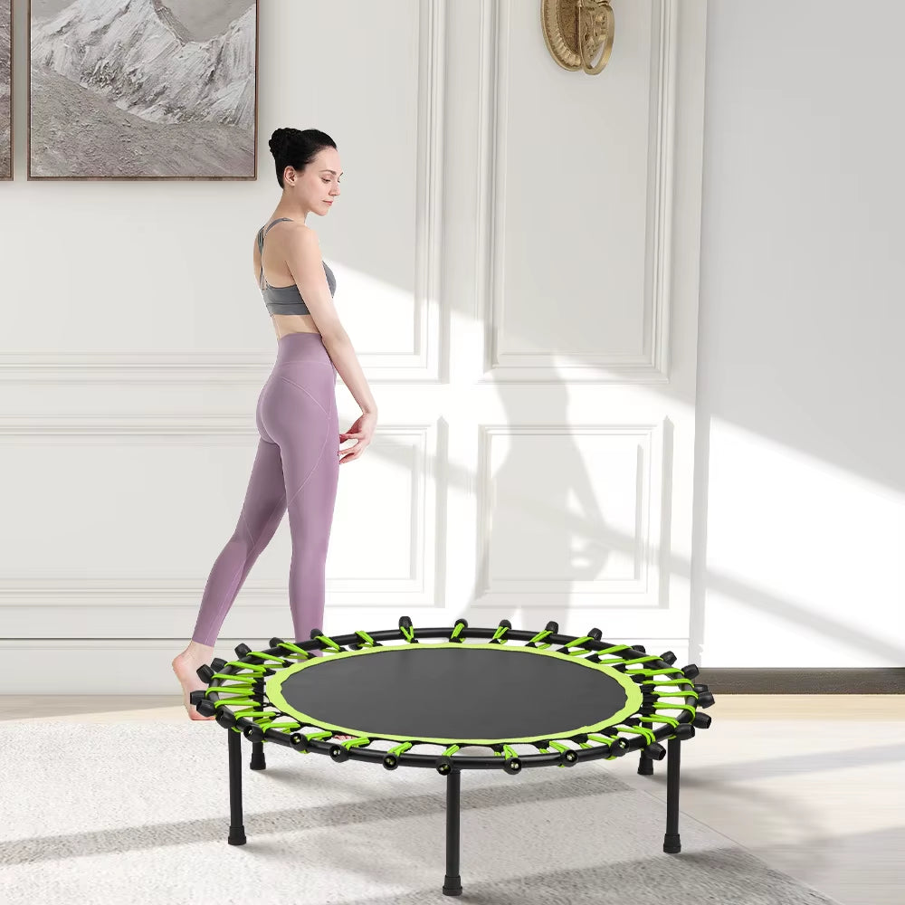 40" Black & Green Round Garden Fitness Trampoline