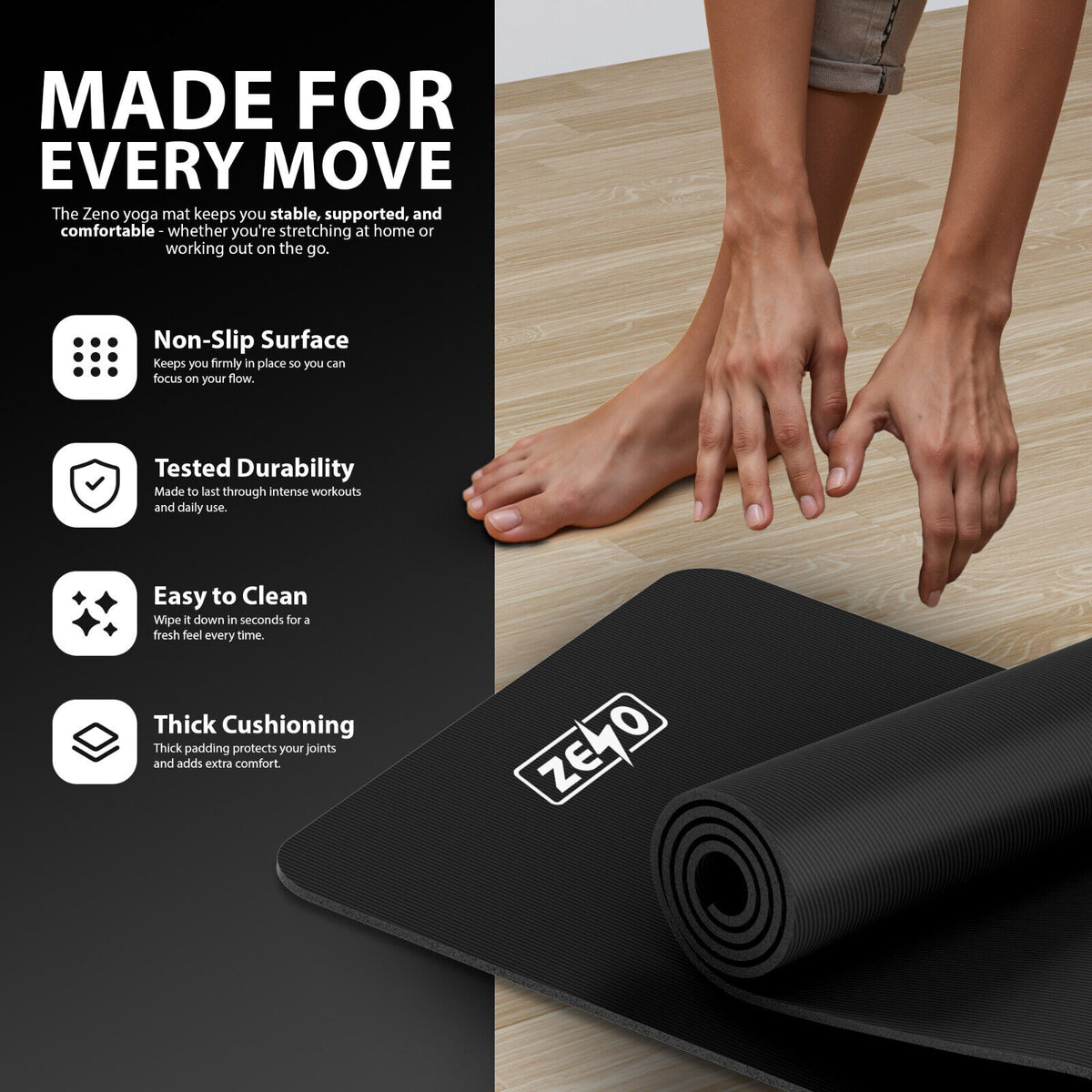 10mm Thick Non-Slip Yoga Exercise Mat