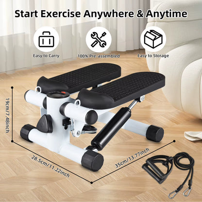 Mini Stair Stepper with Resistance Bands & LCD