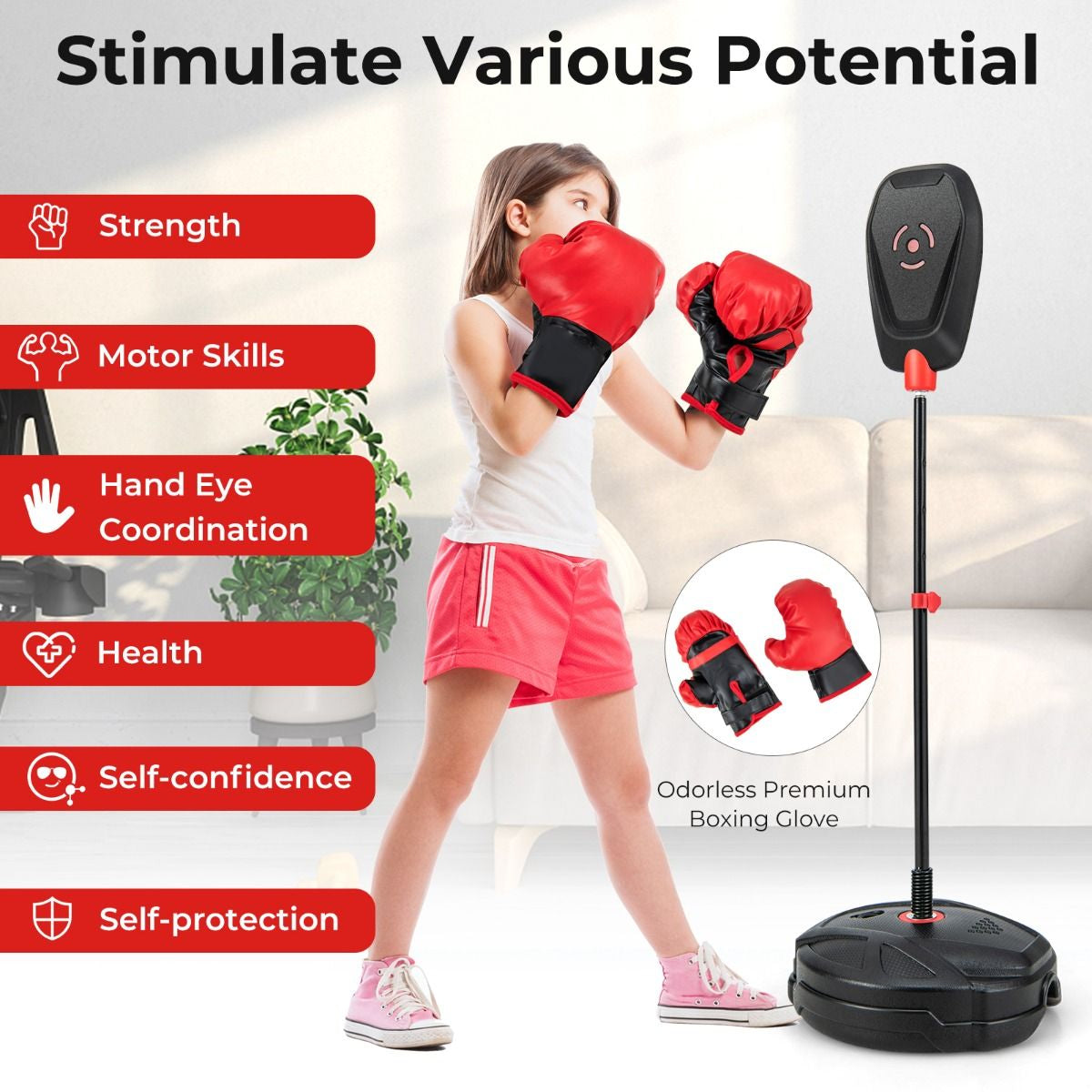 Inflation-Free Boxing Set with Gloves & Bag