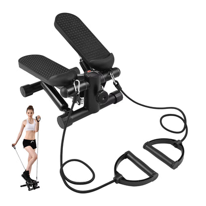 Mini Home Stepper with Resistance Bands & LCD
