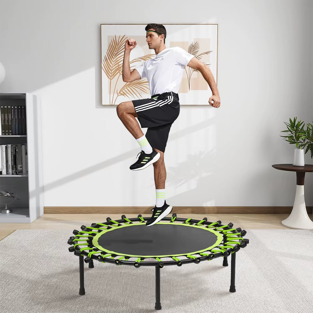 40" Black & Green Round Garden Fitness Trampoline