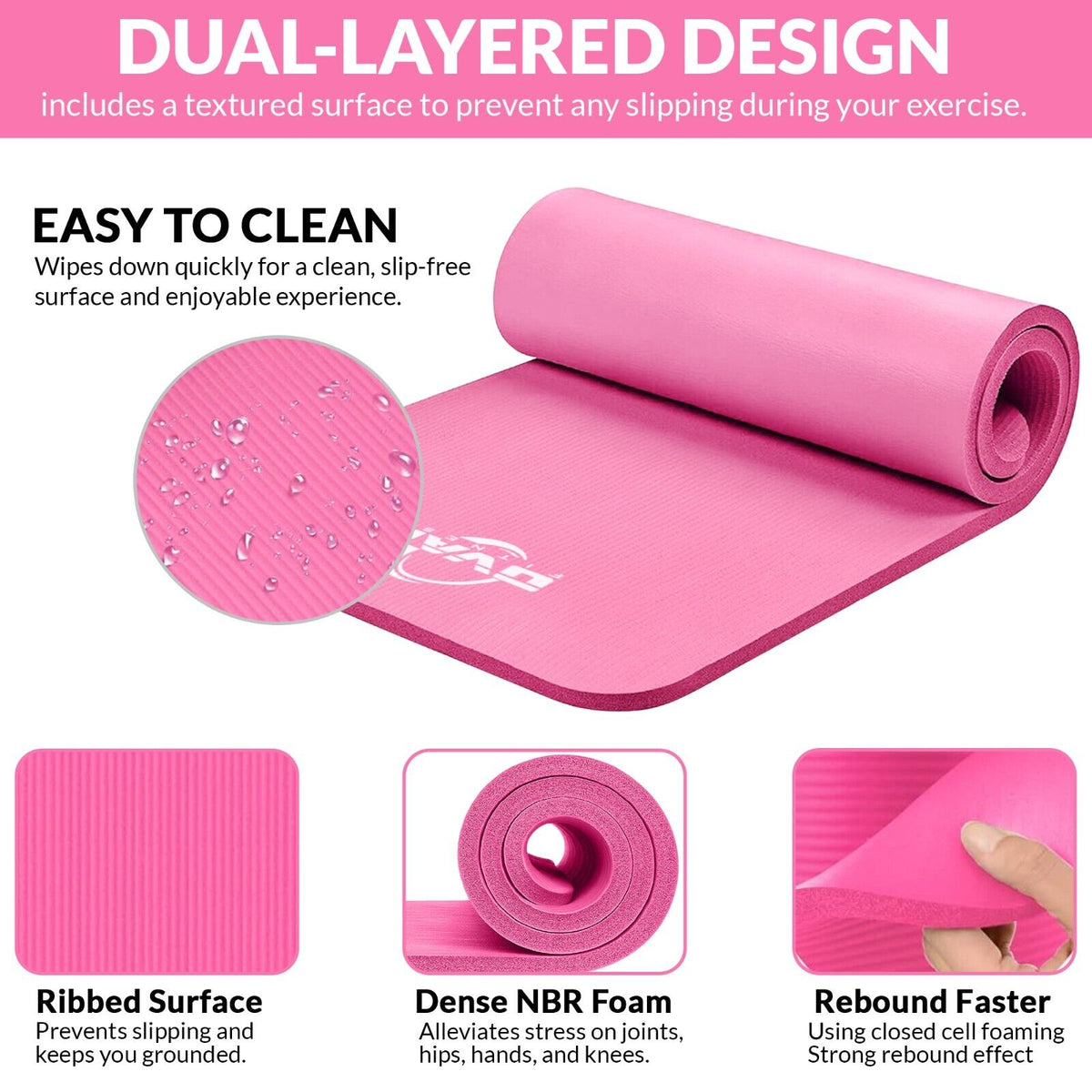 Extra Thick 15MM Non-Slip Yoga Mat for Fitness & Pilates