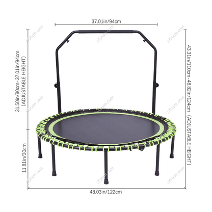 Folding Fitness Trampoline with Elastic T-Armrest