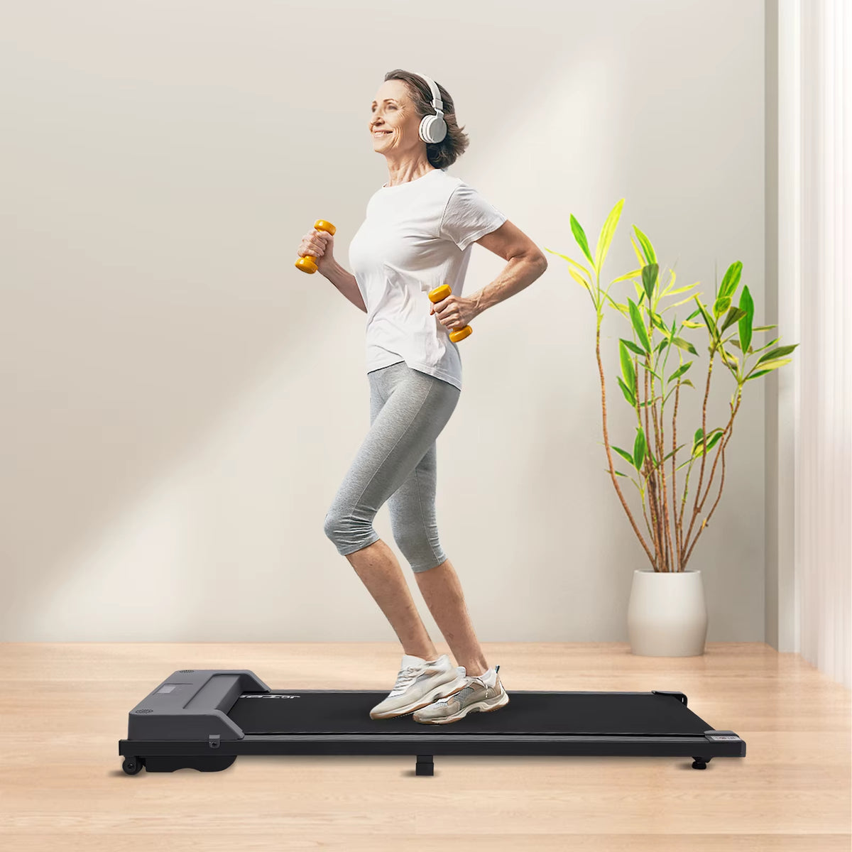 Under Desk Electric Treadmill with LED Display & Remote