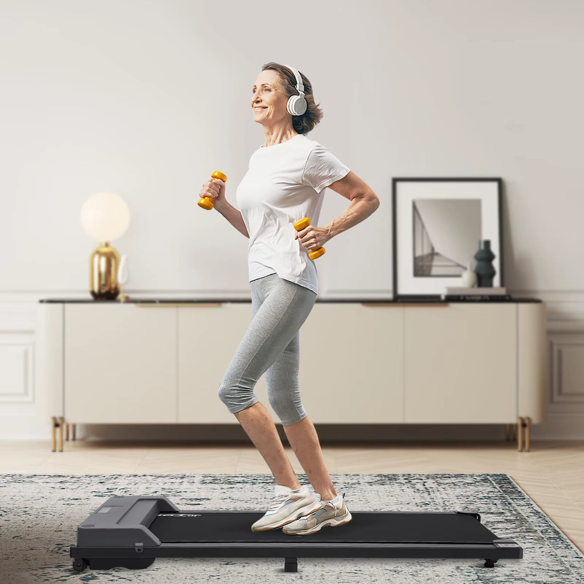 Under Desk Electric Treadmill with LED Display & Remote