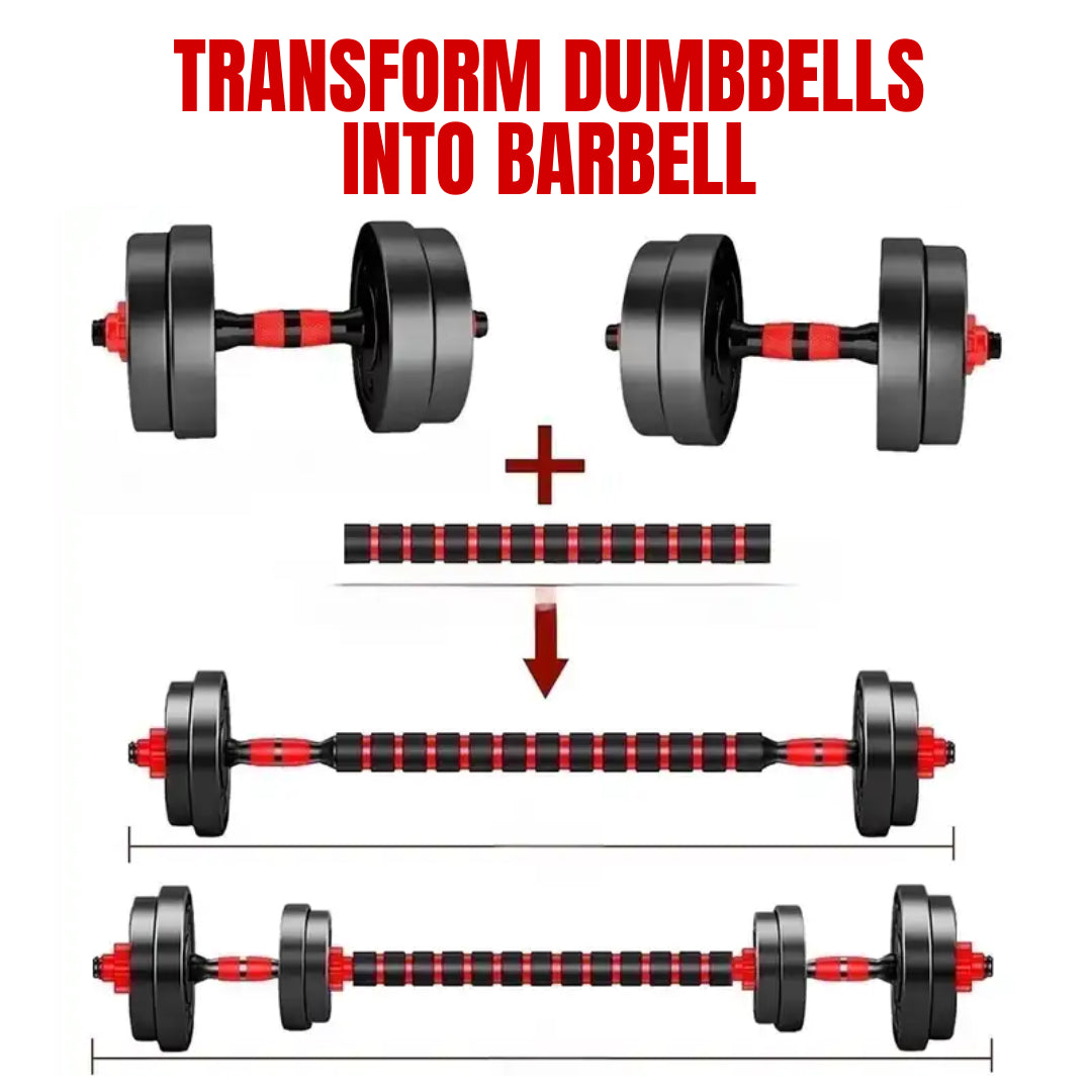 Adjustable Dumbbell & Barbell Set (20Kg/30Kg/40Kg)