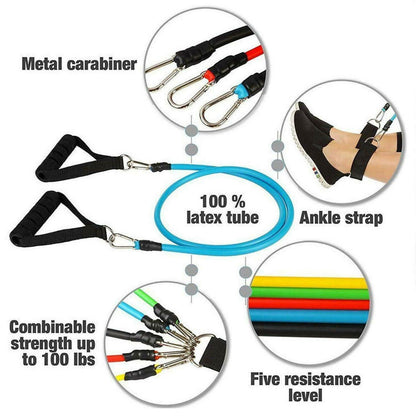 Resistance Tubes Bands Set for CrossFit & Fitness (12PCS)