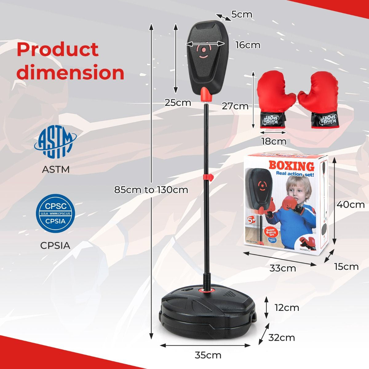 Inflation-Free Boxing Set with Gloves & Bag