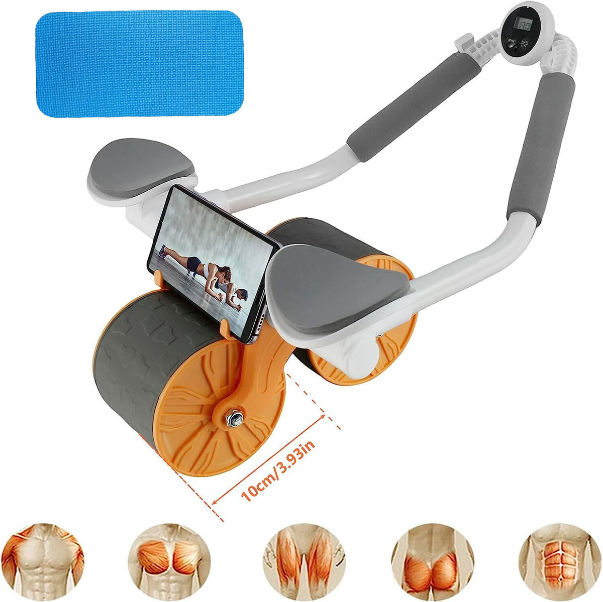 Automatic Rebound AB Roller with Elbow Support & Anti-Slip Design