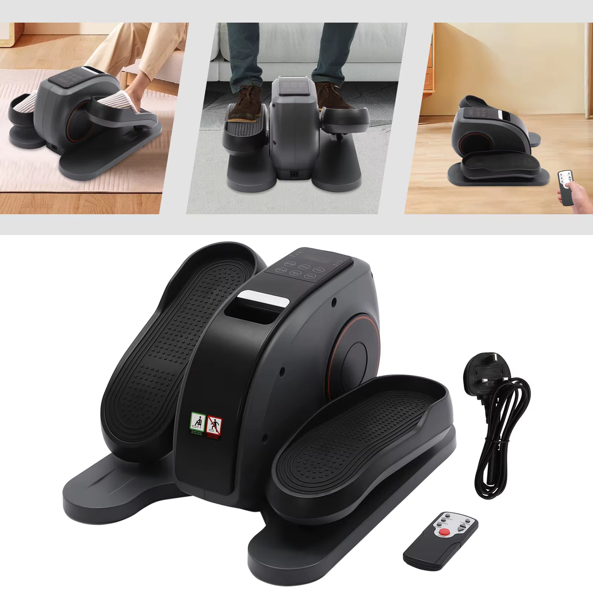 Electric Seated Leg Foot Pedal Exerciser under Desk Leg Machine with Remote Control for Home